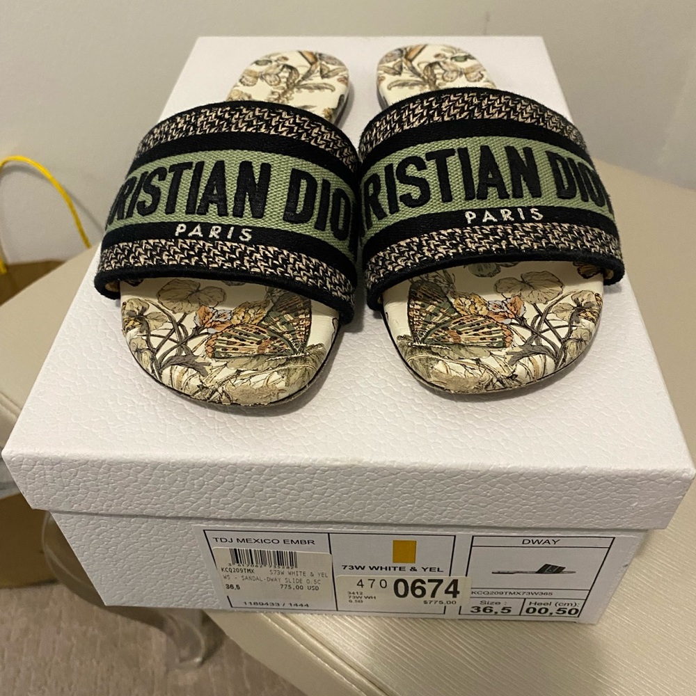 Dior Green and Black Sandals